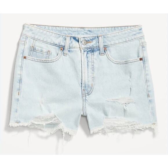 Old Navy High-Waisted OG Jean Shorts Light Wash Women’s 8 Cut Off Stretch - Picture 1 of 7